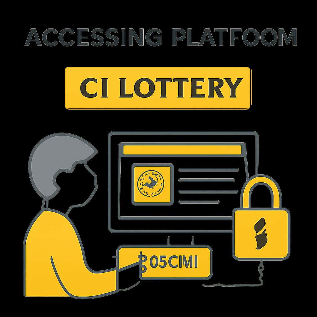 Diagram illustrating components of accessing the C1 Lottery platform.
