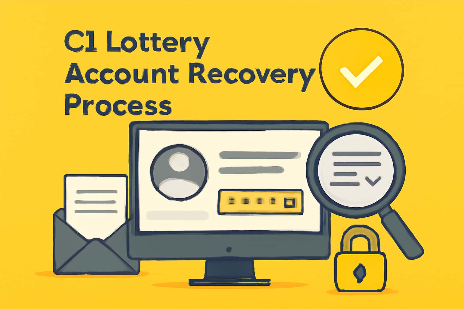 An informative visual representation of the C1 Lottery Account Recovery Process.