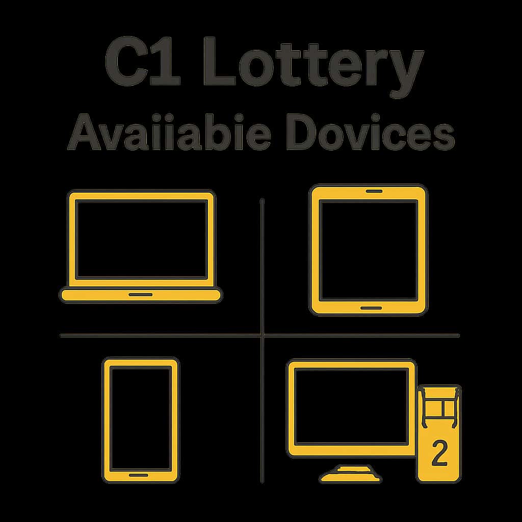 An educational diagram detailing the compatibility of devices for C1 Lottery.