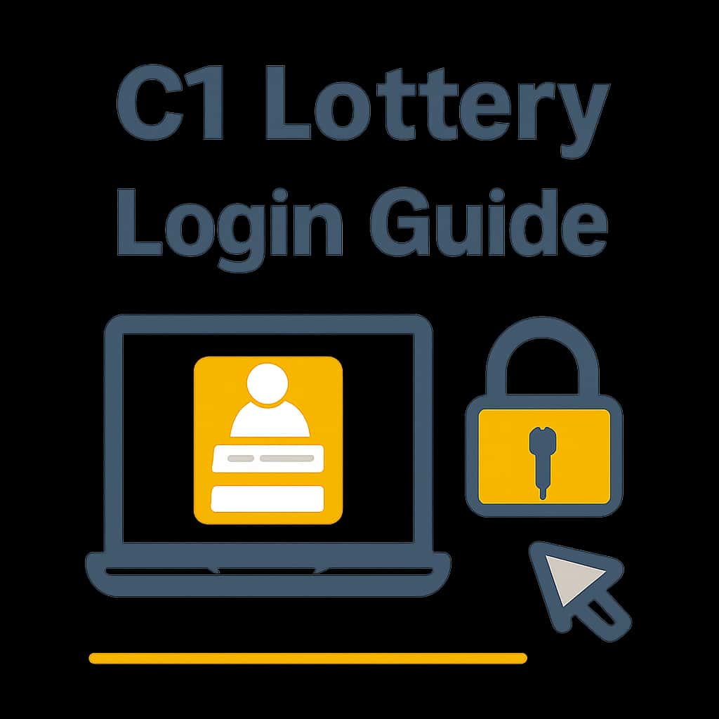 An educational diagram on C1 Lottery login steps.