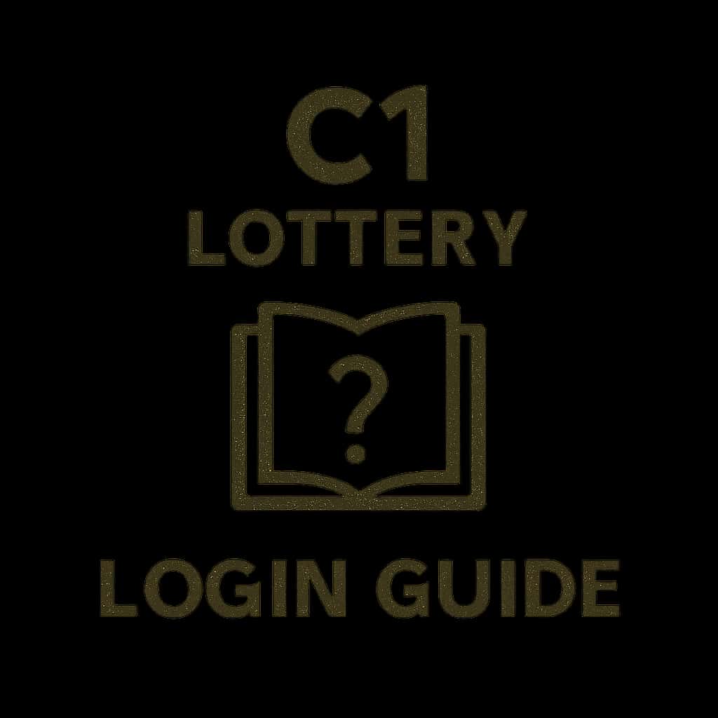 A badge illustrating C1 Lottery login assistance.