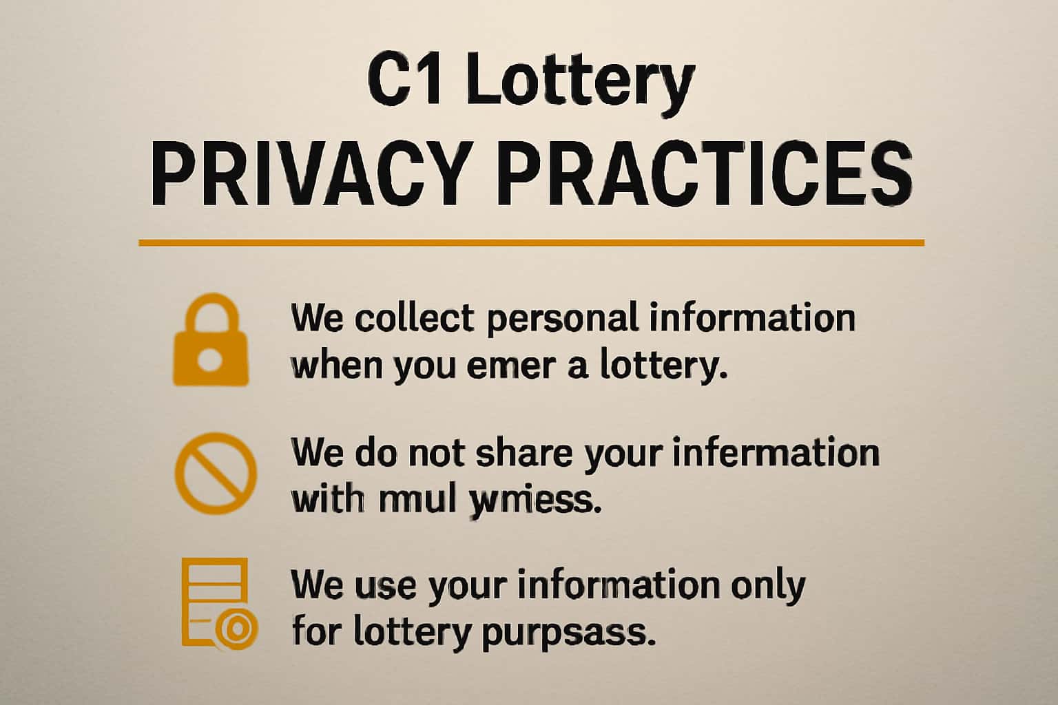 A professional and informative scene illustrating C1 Lottery Privacy Practices with a modern design.