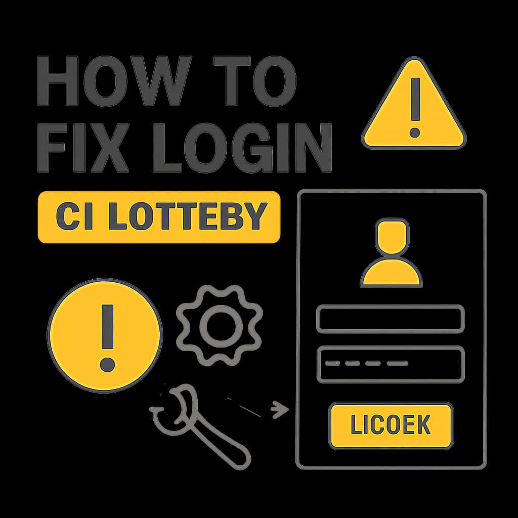 Illustration demonstrating steps to resolve C1 Lottery login issues.