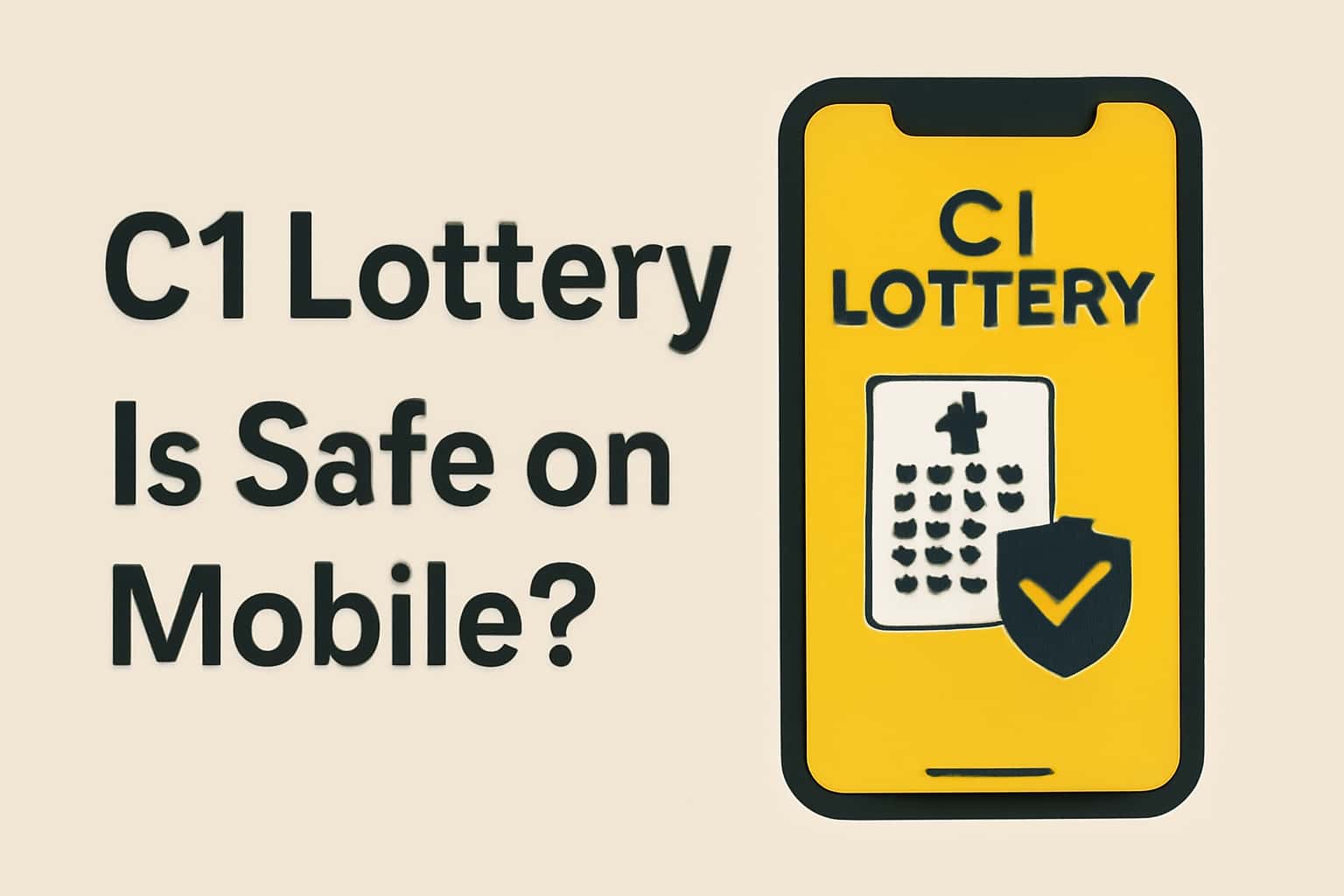 An informative graphic representing mobile safety for the C1 Lottery application.