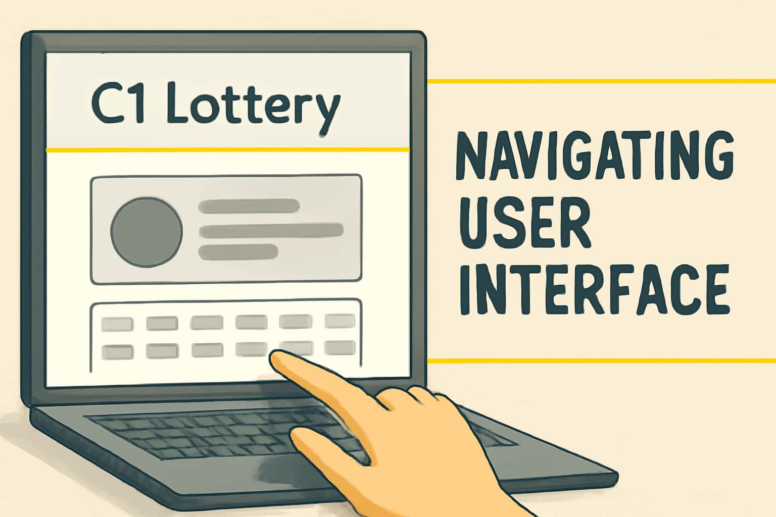 An informative graphic illustrating the C1 Lottery User Interface in a sleek, modern design.