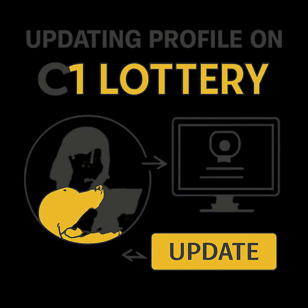 Illustration explaining profile update steps for C1 Lottery